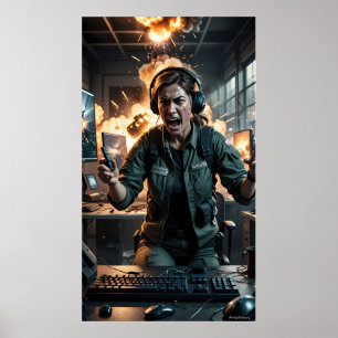 Poster Fúria na Sala de Jogos da Tempestade de Fogo Poste