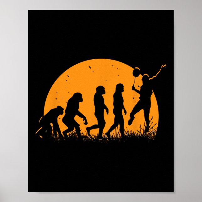 Poster Furo de Racket do Jogador de Badminton da Evolução (Frente)