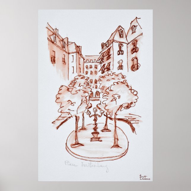 Póster Furstenberg, Igreja Santo-Germain-des-Pres, Paris (Frente)