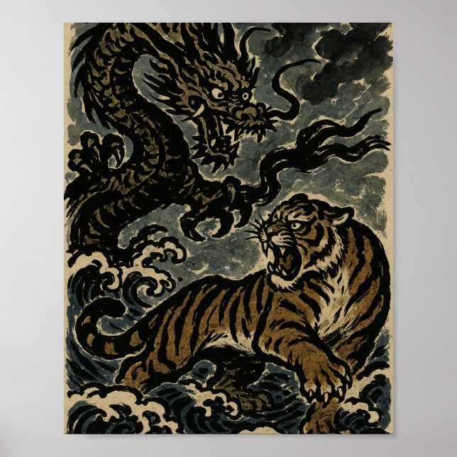 Poster Fury of East: Tiger e Dragon Duel (Frente)