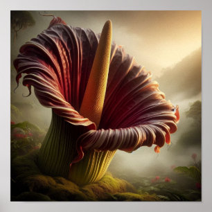 Poster Fusão Abstrata Surrealista do Titã Arum e Selva