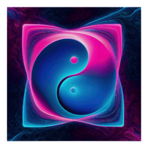 Póster Fusão Chi: Energias Yin Yang Vibrantes