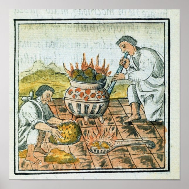 Poster Fusão e vazamento de ouro no império asteca (Frente)