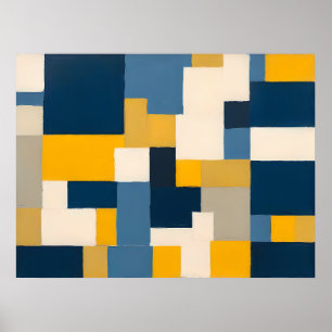 Poster Fusão Geométrica Vibrada - Arte de Parede Abstrato