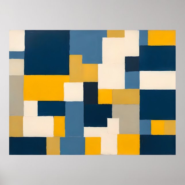 Poster Fusão Geométrica Vibrada - Arte de Parede Abstrato (Frente)