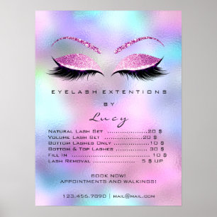 Poster Fuscsia Cor-de-rosa Maqueamento Olhos Maquiagem Pr