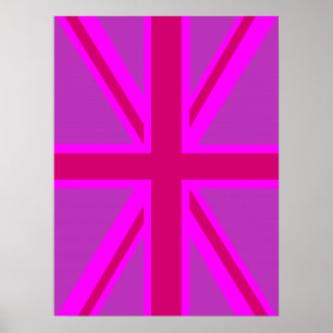 Póster Fuscsia Union Jack Flag Design