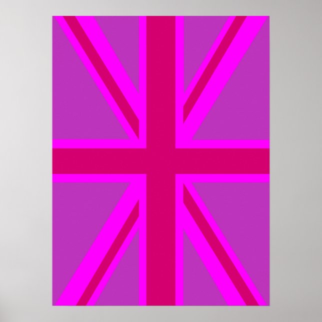 Póster Fuscsia Union Jack Flag Design (Frente)