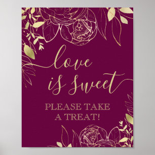 Poster Fushcia e Dourada Mesa Floral Doce