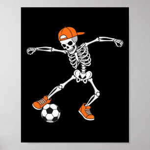 Poster Fútbol de Halloween Esqueleto Pie de Truco o Trata