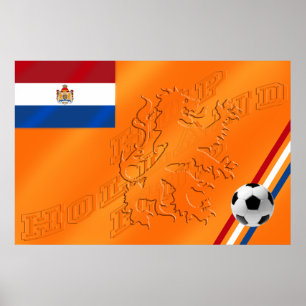 Poster Futebol 2014 holandês da bandeira de Holland do