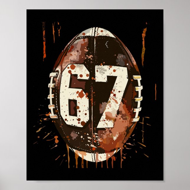 Poster Futebol 67 Seis Sete Alfa Gíria 6 7 Meme Crianças  (Frente)