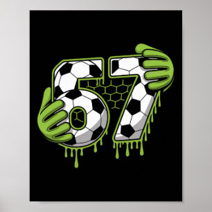 Poster Futebol 67 Seis Sete Alpha Gíria 6 7 Meme Crianças