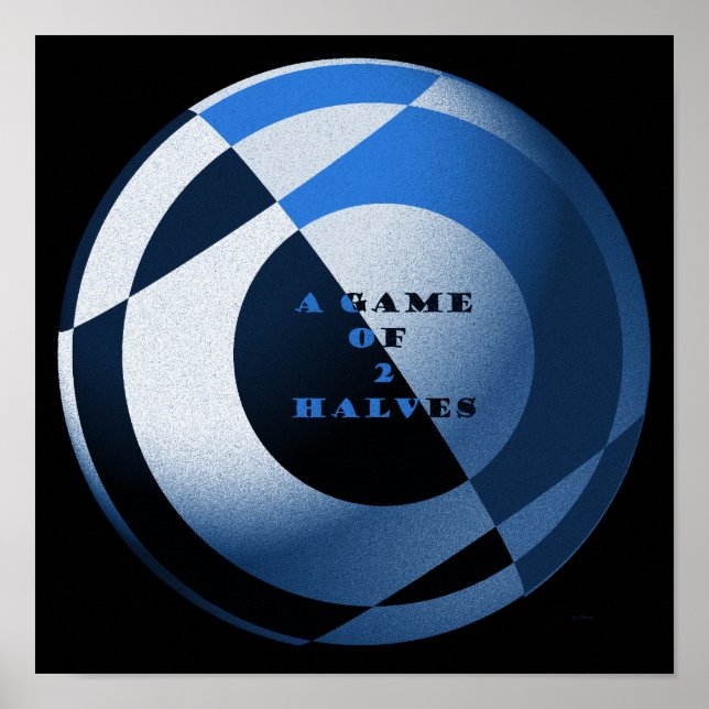 Póster Futebol A Jogo 2 Halves Azul (Frente)