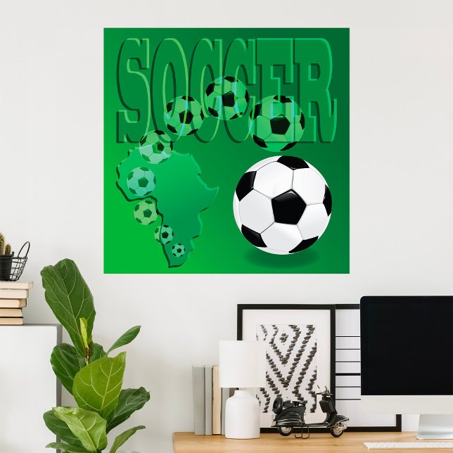 Poster Futebol África Bold Verde Futebol (Criador carregado)