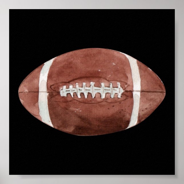 Poster Futebol americano em aquarela (Frente)