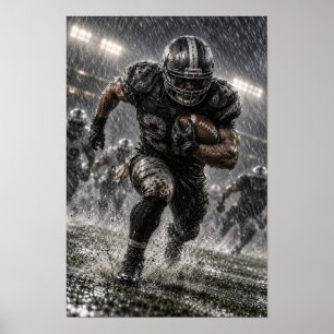 Poster Futebol Americano Running Back na Chuva – Dramátic