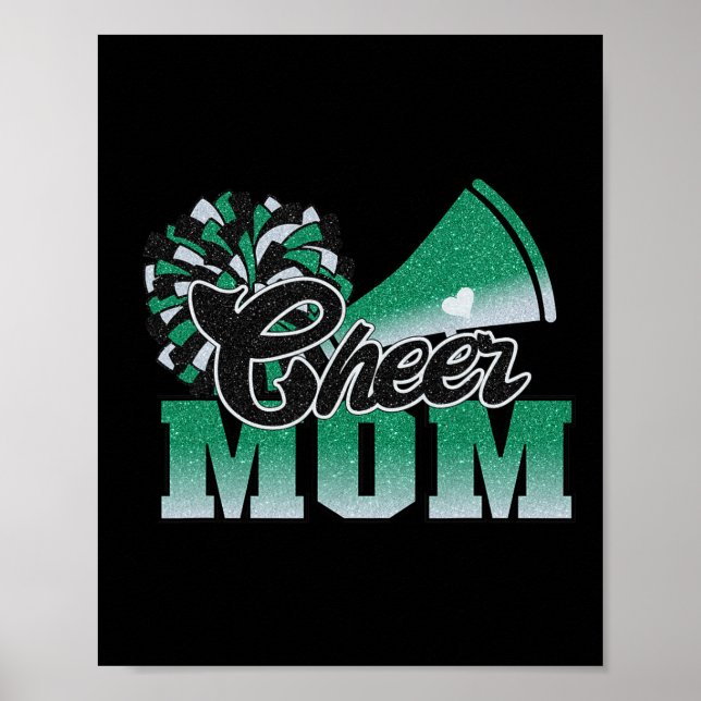Poster Futebol animado Mãe Verde Pom Preto Branco Leopard (Frente)