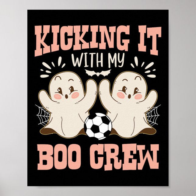 Poster Futebol Assustador de Halloween Chutando com Meu A (Frente)