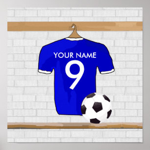 Poster Futebol branco personalizado Jersey