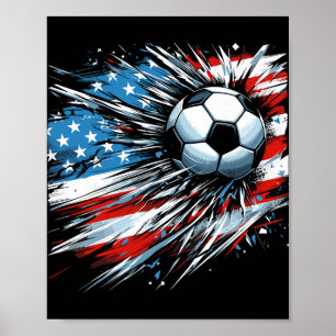 Poster Futebol Byll 4 De Julho Meninos Bandeira Americana
