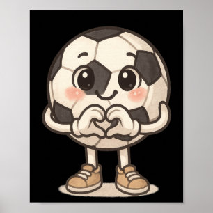 Poster Futebol Byll Com Coração Mãos Amor Fofo Futebol By