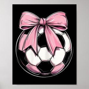 Poster Futebol Byll Rosa Coquette Laço Fita Delicada Meni