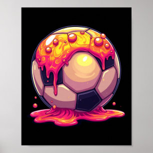 Poster Futebol Byll Vermelho Creme Gotejamento Juventude