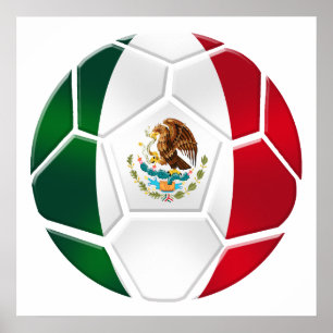 Póster Futebol da equipa nacional do mexicano de Brasil