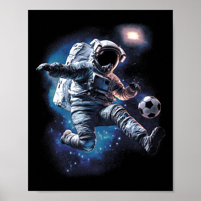 Poster Futebol de Astronauta Ll Amante do Esporte Espaço  (Frente)