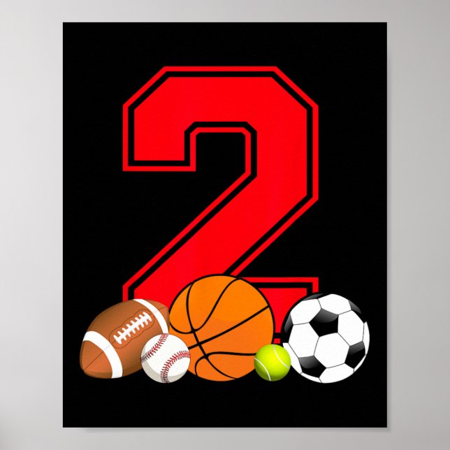 Poster Futebol de baseball com 2 anos (Frente)