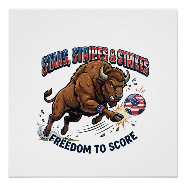 Póster Futebol de Bisonte Americano: Liberdade para Marca (Frente)