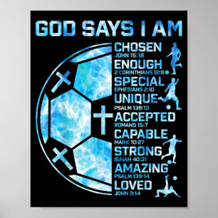 Poster Futebol de Cristiano Deus Diz Fé Religiosa