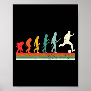 Poster Futebol de Evolução Humana Esporte Futebol Vintage