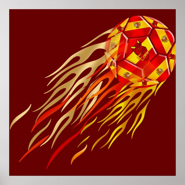 Poster Futebol de futebol espanhol amante bola de futebol (Frente)