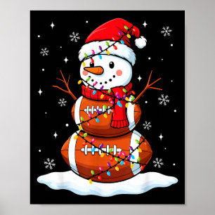 Poster Futebol de Natal Boneco de Neve Futebol das Crianç