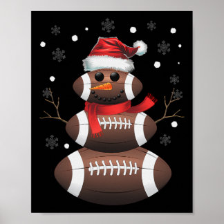 Poster Futebol de Natal Snowman Crianças Filhos Sala de N