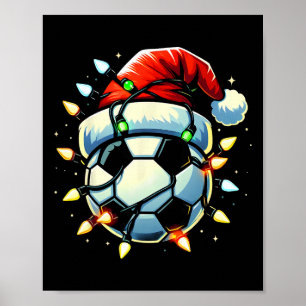 Poster Futebol de Natal Xmas Papai Noel Amante do Futebol