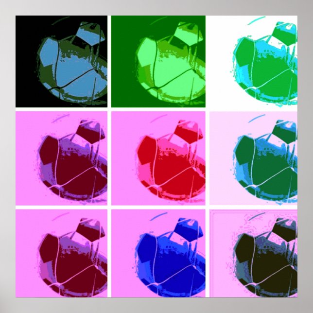 Póster Futebol de pop Art - Futebol Europeu (Frente)