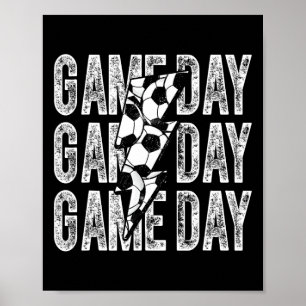 Poster Futebol Dia de Jogo Relâmpago Futebol Mãe Pai Meni