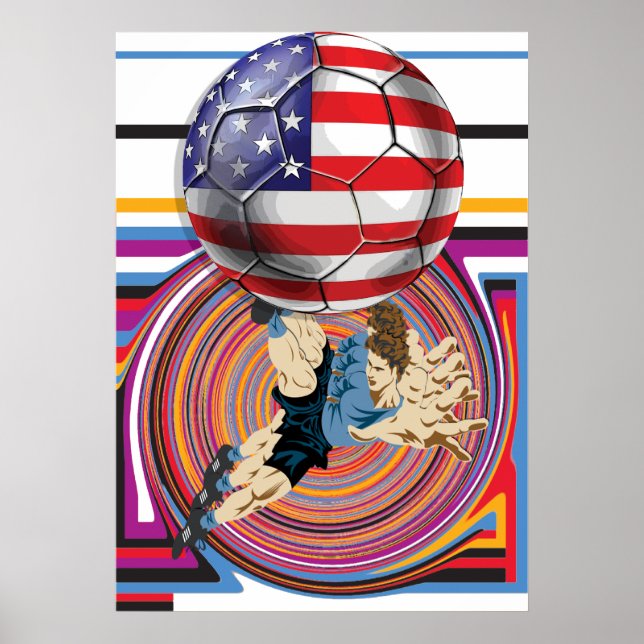 Poster Futebol dos EUA 2014 — Bola de Sinalizador da Equi (Frente)