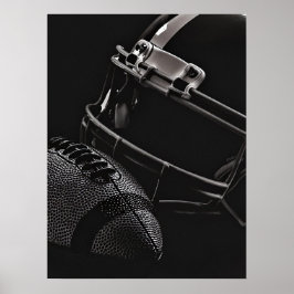 Poster Futebol e Capacete Sombrio Dramático