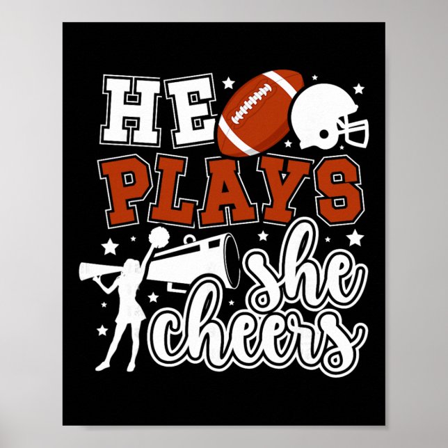 Poster Futebol E Cheer Mãe Orgulhosa Cheerleading E Futeb (Frente)