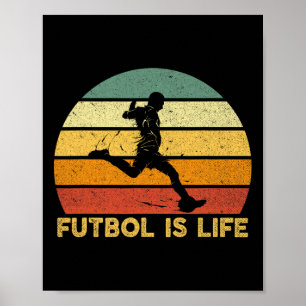 Poster Futebol É Vida Retro Vintage Futebol Jogador Fanta
