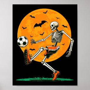 Poster Futebol Esqueleto Assustador Futebol Meninos Hallo