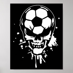 Poster Futebol Esqueleto Jogador Divertido Halloween Crân