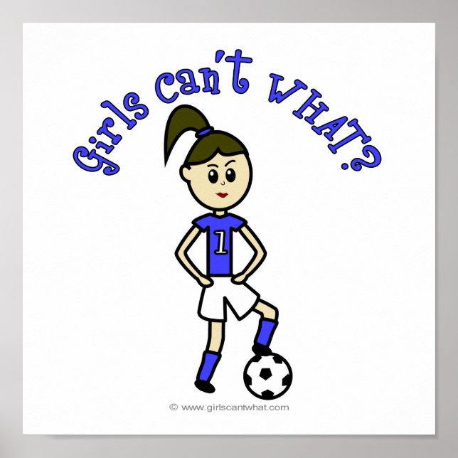 Poster Futebol feminino em uniforme azul (Frente)