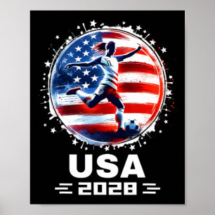 Poster Futebol Feminino Roupas de Futebol Bandeira Americ
