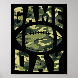 Poster Futebol Gameday Game Day Camo Flag Usa Patriótica