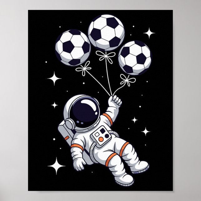 Poster Futebol Ll Lloon Astronauta Flutuante Espacial  (Frente)